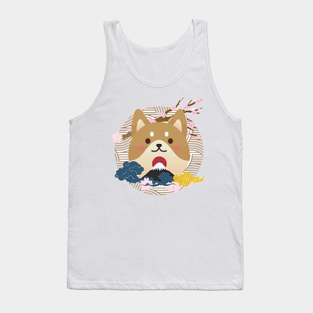 Japan Dog Shiba inu Tank Top by PGasbarroneArt